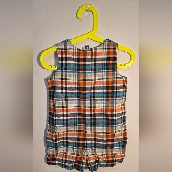 Carter's baby playwear cotton plaid romper octopus size 24M - Picture 2 of 8
